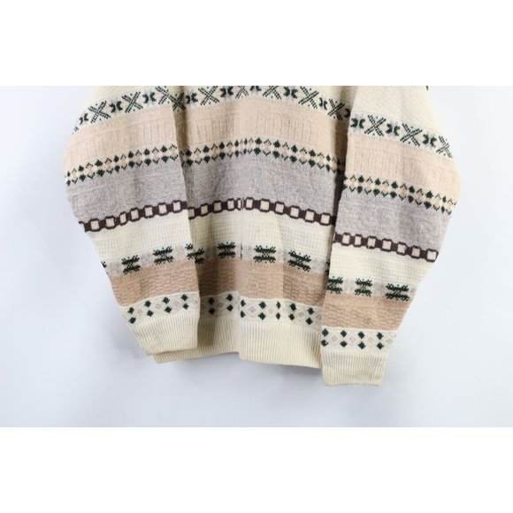 Vintage 90s Coogi Style Mens 40 Ed Bassmaster Fair Isle Lambswool Knit Sweater - Picture 3 of 10